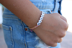 Pinks And Purples Custom NAME Bracelet