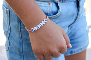 Pinks And Purples Custom NAME Bracelet