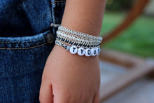 Load image into Gallery viewer, Grey and Black Custom NAME Bracelet
