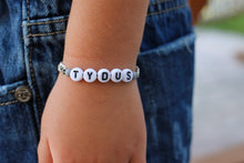 Load image into Gallery viewer, Grey and Black Custom NAME Bracelet
