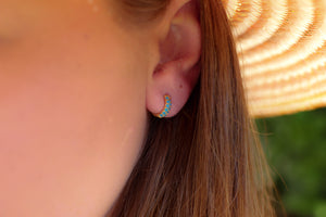 Turquoise  Petite Huggies | Earrings
