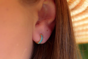 Turquoise  Petite Huggies | Earrings